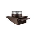 Product Image of 6" Brown Plastic Soffit Exhaust Vent w/ Damper & Screen, 3" Pipe