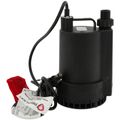 Product Image of RL-MP16 115V, 1/6 HP, 1300 GPH Manual Plastic Submersible Utility Pump, 8 ft. Cord (Black)