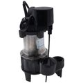 Product Image of RL-SS50V 115V, 1/2 HP, 3450 GPH Submersible SS Sump Pump w/ Vertical Switch, 10 ft. Cord (Black)