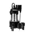 Product Image of RL-SS50V 115V, 1/2 HP, 3450 GPH Submersible SS Sump Pump w/ Vertical Switch, 10 ft. Cord (Black)