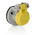 Product Image of Cam-Type Male/Female Panel Mount Receptacle Enclosure w/ Automatic Closing LidSS Spring (Yellow)