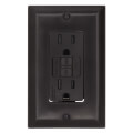 Product Image of Radiant Spec-Grade Weather-Resistant Self-Test GFCI Receptacle, NEMA 15-5R, 15A - Brown (125V)