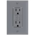 Product Image of Radiant Spec-Grade Weather-Resistant Self-Test GFCI Receptacle, NEMA 15-5R, 15A - Gray (125V)