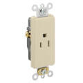 Product Image of Decora Plus Single Receptacle, 15A, NEMA 5-15R, 2P - Ivory (125V)