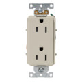 Product Image of Decora Plus Duplex Receptacle, Back/Side Wired, 15A, NEMA 5-15R, 2P, Light Almond (125V)