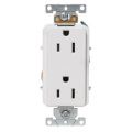 Product Image of 2 Pole Decora Plus Duplex Receptacle, Back and Side Wired, 15A, NEMA 5-15R, White - (125V)