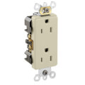 Product Image of Decora Plus Duplex Receptacle, Back/Side Wired, 15A, NEMA 5-15R, 2P, Ivory (125V)