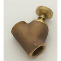 Product Image of 1" Turn-to-Silence Straight Control Stop for Ground Joint, Rough Brass (Wheel Handle Operated)