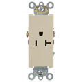 Product Image of Decora Plus Commercial Grade Duplex Single Receptacle, 20A - Ivory (125V)