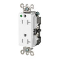 Product Image of Extra Heavy-Duty Decora Duplex Receptacle, 20A, 5-20R, Tamper Resistant - White (125V)