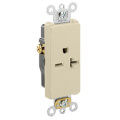 Product Image of Decora Plus Single Receptacle, 20A, NEMA 6-20R, 2P - Ivory (250V)