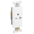 Product Image of Decora Plus Single Receptacle, Back/Side Wire, 20A, NEMA 6-20R, 2P - White (250V)