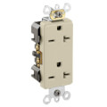 Product Image of Decora Plus Duplex Receptacle, Back/Side Wire, 20A, NEMA 6-20R, 2P, Ivory (250V)