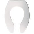 Product Image of Elongated Open Front Commercial Plastic Toilet Seat, Self-Sustaining Check Hinge, No Cover, STA-TITE (White)