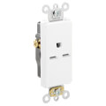 Product Image of Decora Plus Single Receptacle, Side Wire, 15A, NEMA 6-15R, 2P - White (250V)