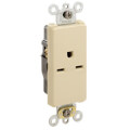 Product Image of Decora Plus Single Receptacle, Back/Side Wire, 15A, NEMA 6-15R, 2P - Ivory (250V)