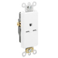 Product Image of Decora Plus Single Receptacle, Back/Side Wire, 15A, NEMA 6-15R, 2P - White (250V)
