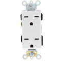 Product Image of Decora Plus Duplex Receptacle, Back/Side Wire, 15A, NEMA 6-15R, 2P, White (250V)