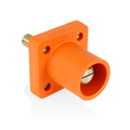 Product Image of Male Panel Receptacle, Cam-Type, Self-Clinching Nut, 90 Deg. #2 to 4/0 AWG (Orange)