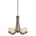 Product Image of Hendrik 21.5" 5 Light Chandelier w/ Light Umber Etched Glass (Olde Bronze)