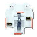 Product Image of G24d-3 Base, 26w/ 32w 2-pin, 10mm Compact Fluorescent Lampholder, Snap-in (Orange) White Body