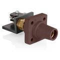 Product Image of 16 Series Single Pole Cam Type Female Panel Connector Taper Nose, Threaded Stud w/ Microswitch, Cable Size 2, 4/0 AWG, 400A Max (Brown)