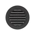 Product Image of 4" Black Plastic Flush Mount Round Soffit Vent, Friction Fit