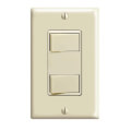 Product Image of Single-Pole, Commercial Grade, Decora Dual Rocker Combo Switch - Light Almond (120V)