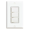 Product Image of Decora Single Pole 3 Rocker Combination Switch, Grounding, 15A - White (120V)