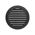Product Image of 6" Black Plastic Flush Mount Round Soffit Vent, Friction Fit