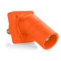 Product Image of 16 Series Male Panel Receptacle, Cam-Type, 45-Degree, Threaded Stud Length- 3/4", Taper Nose, Cable Range, #2 to 4/0 AWG, 400A Max (Orange)