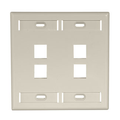 Product Image of Dual-Gang Quickport, Wallplate w/ ID Windows, 4-port (Ivory)