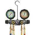 Product Image of R410A 4 Valve Aluminum Manifold w/ 60" Hoses & Low Loss Ball Valve Adapters