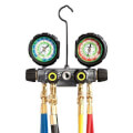 Product Image of 4 Valve Aluminum Manifold w/ 60" Hoses & Low Loss Ball Valve Adapters, R22/R404A/R410A (0-800 psi)