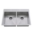 Product Image of Edgewater 33" x 22" Stainless Steel 1-Hole Dual Mount Double-Bowl Kitchen Sink (Stainless Steel)