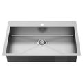 Product Image of Edgewater 33" x 22" Stainless Steel 1-Hole Dual Mount 1-Bowl ADA Kitchen Sink (Stainless Steel)