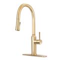 Product Image of Single Handle Kitchen Faucet w/ Pull-Down Sprayer (Brushed Gold)