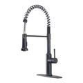 Product Image of Single Handle Kitchen Faucet w/ Exposed Spring (Matte Black)