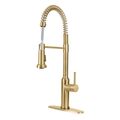 Product Image of Single Handle Kitchen Faucet w/ Exposed Spring (Brushed Gold)
