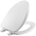 Product Image of Alesio Elongated Enameled Wood Toilet Seat, STA-TITE, Whisper-Close (White)