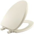 Product Image of Alesio II Elongated Enameled Wood Toilet Seat, STA-TITE, Easy-Clean, Whisper-Close (Biscuit)
