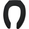 Product Image of Elongated Open Front Commercial Plastic Toilet Seat, No Cover, STA-TITE, Self-Sustaining Check Hinge (Black)