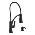 Product Image of Foundry 1 Handle Pull-down Kitchen Faucet w/ Shieldspray (Matte Black)