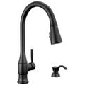 Product Image of Hazelwood 1 Handle Pull-down Kitchen Faucet w/ Soap Dispenser & Shieldspray (Matte Black)