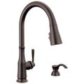 Product Image of Capertee 1 Handle Pull-down Kitchen Faucet w/ Soap Dispenser & Shieldspray (Venetian Bronze), 19877Z-RBSD-DST