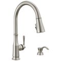 Product Image of Capertee 1 Handle Pull-down Kitchen Faucet w/ Soap Dispenser, Shieldspray (Spotshield Stainless)