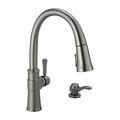 Product Image of 1 Handle Pull-down Kitchen Faucet w/ Soap Dispenser & Shieldspray (Black Stainless), 19964Z-KSSD-DST