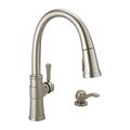 Product Image of Spargo 1 Handle Pull-down Kitchen Faucet w/ Soap Dispenser & Shieldspray (Spotshield Stainless), 19964Z-SPSD-DST