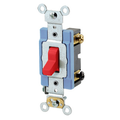 Product Image of 15A, 120/277V Toggle 3-way AC Quiet Switch, Extra Heavy Duty Spec Grade, Self Grounding, Back Wired (Red)