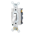 Product Image of 20A, 120/277V Toggle 4-way AC Quiet Switch, Heavy Duty Spec Grade, Grounding, Back & Side Wired (White)